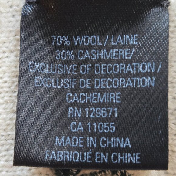 Skull Cashmere Embroidered Wool/Cashmere Scarf Skulls and Flowers - Picture 15 of 16